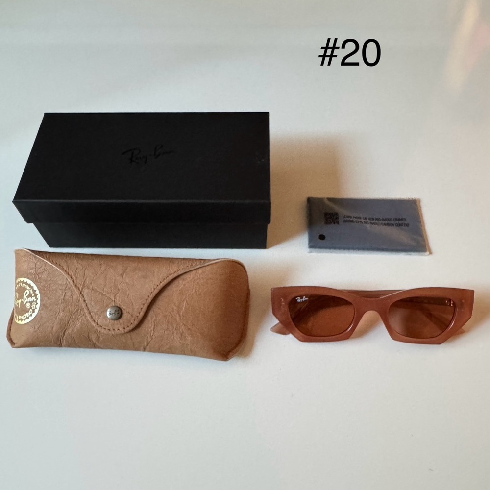 Ray-Ban Sunglasses RB4430 ZENA 6778/7 Cannella Cloudy Shiny Frames Orange Lenses - Picture 6 of 16